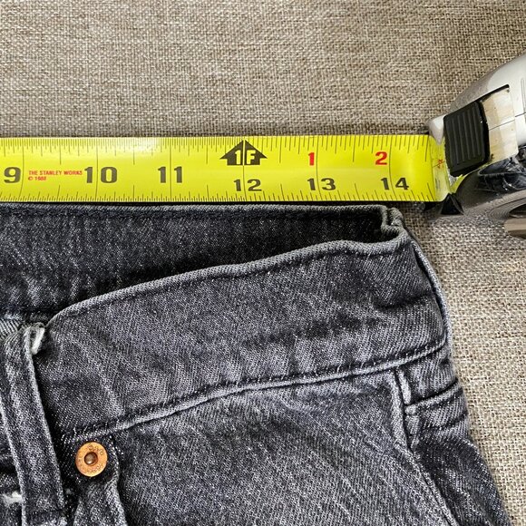 Gap Cheeky Straight Denim Jeans Women's 6S Mid Rise Gray Distressed Hem Casual - Picture 9 of 13